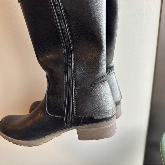 **CLARKS* Black Leather Riding Boots Size 6 - Picture 7 of 10